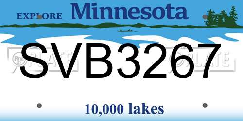 SVB3267 Minnesota License Plate