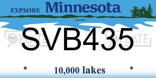 SVB435 Minnesota License Plate