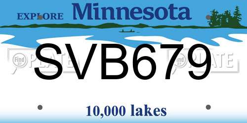 SVB679 Minnesota License Plate