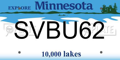 SVBU62 Minnesota License Plate
