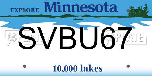 SVBU67 Minnesota License Plate