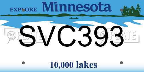 SVC393 Minnesota License Plate