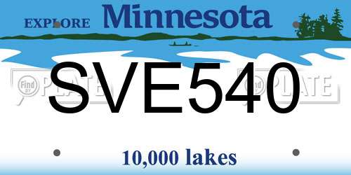 SVE540 Minnesota License Plate