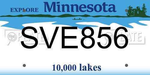 SVE856 Minnesota License Plate