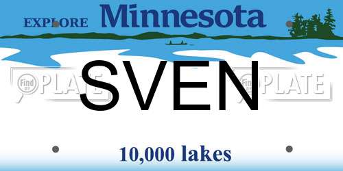 SVEN Minnesota License Plate