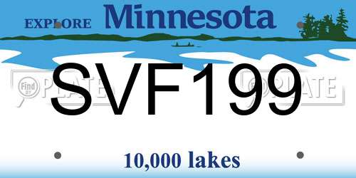 SVF199 Minnesota License Plate