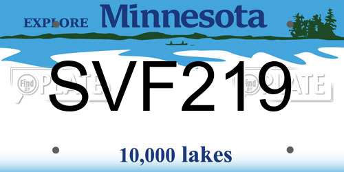 SVF219 Minnesota License Plate