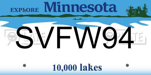 SVFW94 Minnesota License Plate