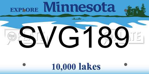 SVG189 Minnesota License Plate