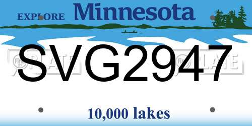 SVG2947 Minnesota License Plate