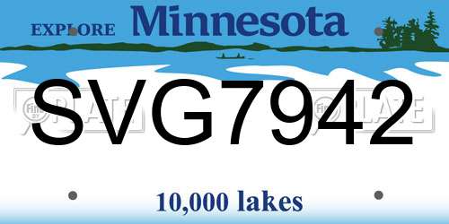 SVG7942 Minnesota License Plate