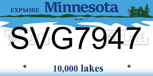 SVG7947 Minnesota License Plate