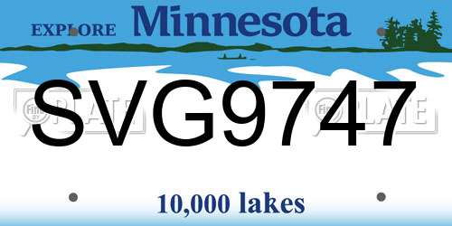 SVG9747 Minnesota License Plate