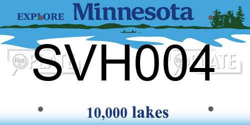 SVH004 Minnesota License Plate