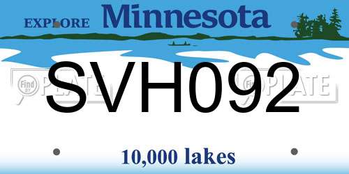 SVH092 Minnesota License Plate