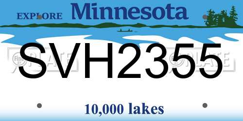 SVH2355 Minnesota License Plate