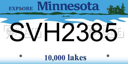 SVH2385 Minnesota License Plate