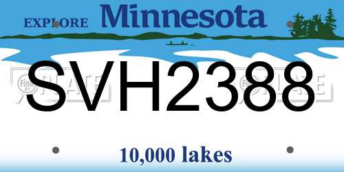SVH2388 Minnesota License Plate