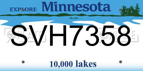 SVH7358 Minnesota License Plate
