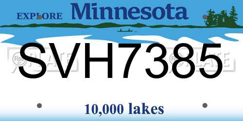 SVH7385 Minnesota License Plate