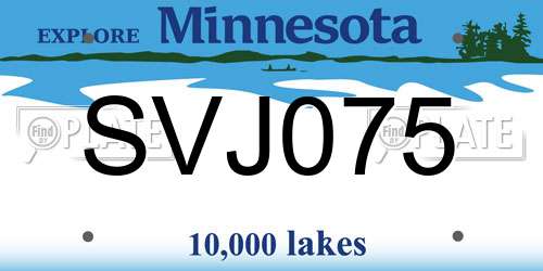 SVJ075 Minnesota License Plate