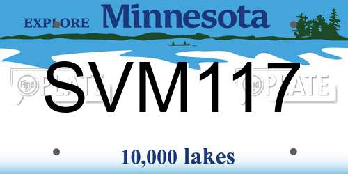 SVM117 Minnesota License Plate