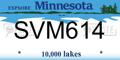 SVM614 Minnesota License Plate