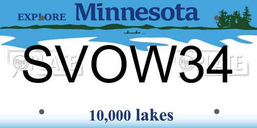 SVOW34 Minnesota License Plate