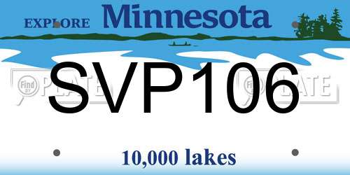 SVP106 Minnesota License Plate