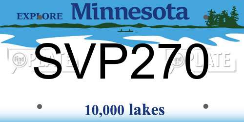 SVP270 Minnesota License Plate
