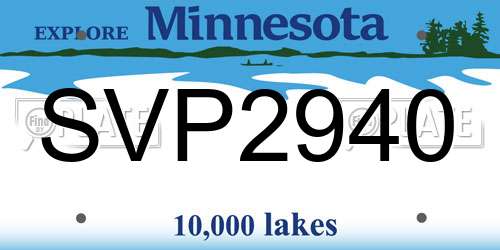 SVP2940 Minnesota License Plate