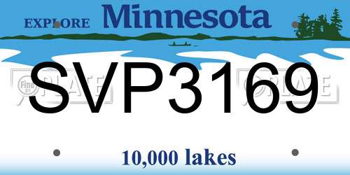 SVP3169 Minnesota License Plate