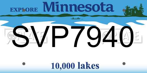 SVP7940 Minnesota License Plate