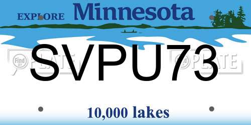 SVPU73 Minnesota License Plate