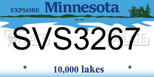 SVS3267 Minnesota License Plate