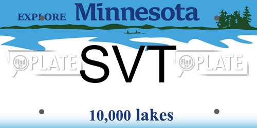 SVT Minnesota License Plate