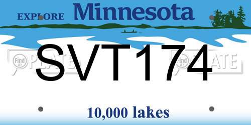 SVT174 Minnesota License Plate