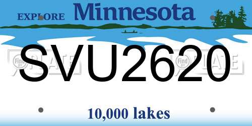 SVU2620 Minnesota License Plate