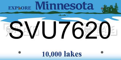 SVU7620 Minnesota License Plate