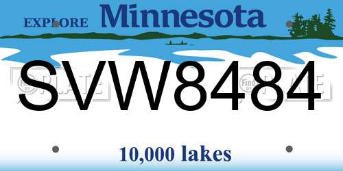 SVW8484 Minnesota License Plate