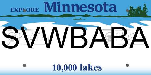 SVWBABA Minnesota License Plate