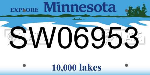 SW06953 Minnesota License Plate