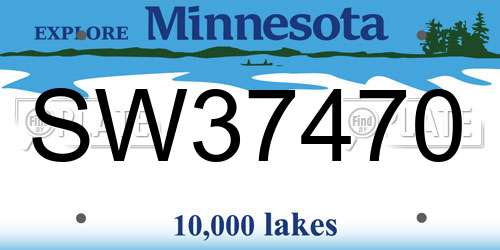 SW37470 Minnesota License Plate