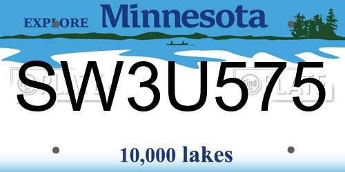 SW3U575 Minnesota License Plate