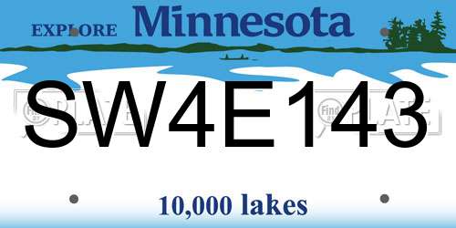 SW4E143 Minnesota License Plate