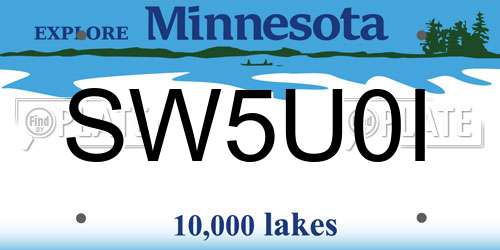 SW5U0I Minnesota License Plate