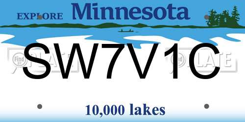 SW7V1C Minnesota License Plate