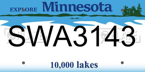 SWA3143 Minnesota License Plate