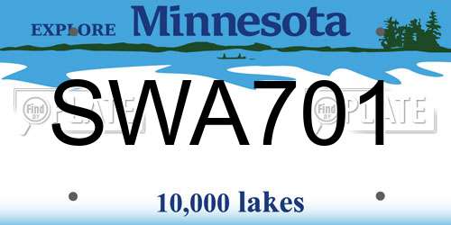 SWA701 Minnesota License Plate