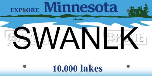 SWANLK Minnesota License Plate
